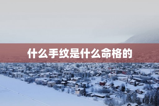什么手纹是什么命格的