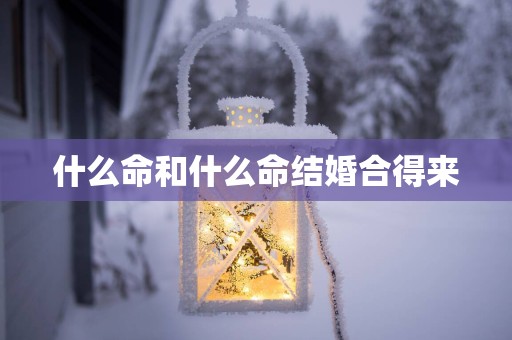 什么命和什么命结婚合得来
