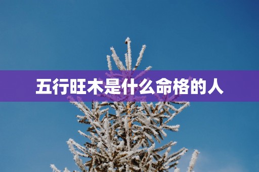 五行旺木是什么命格的人