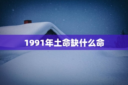 1991年土命缺什么命