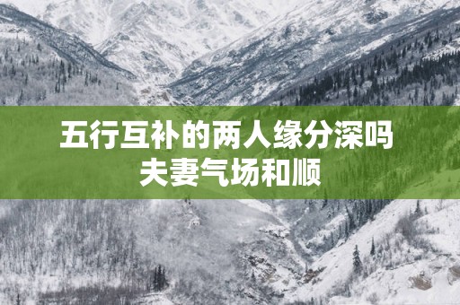五行互补的两人缘分深吗 夫妻气场和顺