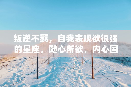 叛逆不羁，自我表现欲很强的星座，随心所欲，内心固执