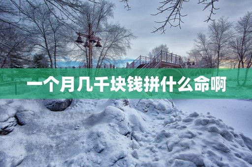 一个月几千块钱拼什么命啊 一个月几千块钱拼什么命啊