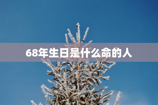68年生日是什么命的人