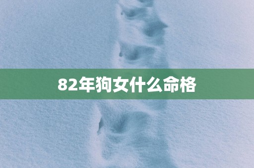 82年狗女什么命格