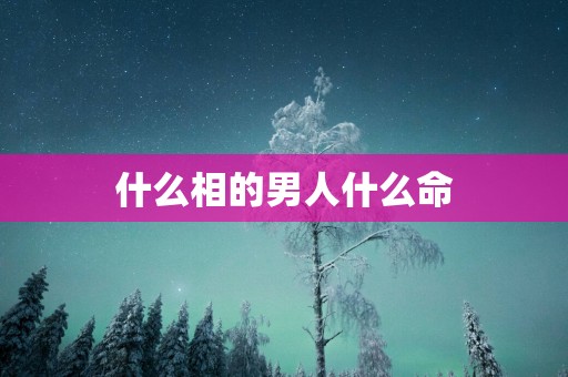 什么相的男人什么命