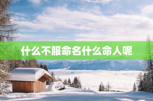 什么不服命名什么命人呢