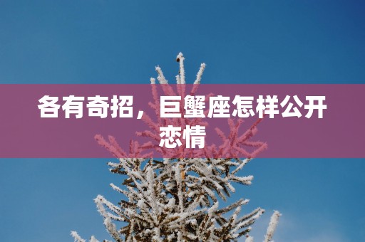 各有奇招，巨蟹座怎样公开恋情