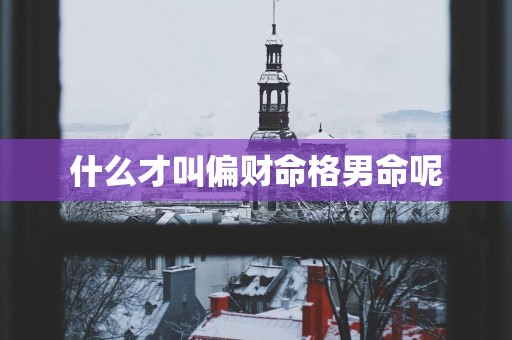 什么才叫偏财命格男命呢
