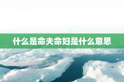 什么是命夫命妇是什么意思