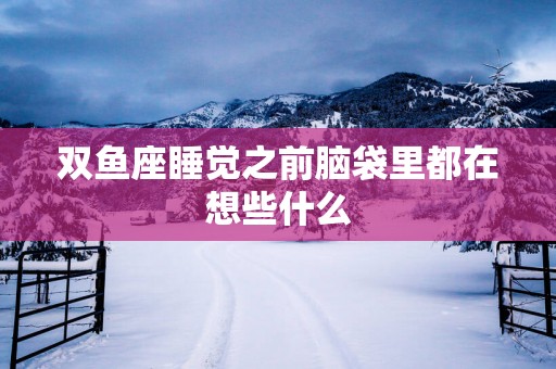 双鱼座睡觉之前脑袋里都在想些什么