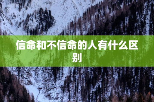 信命和不信命的人有什么区别
