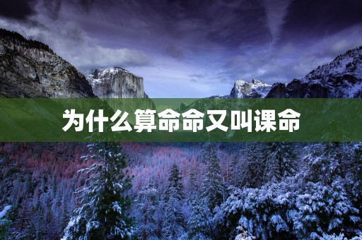 为什么算命命又叫课命