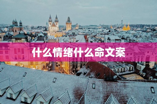 什么情绪什么命文案