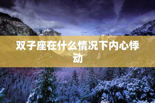 双子座在什么情况下内心悸动