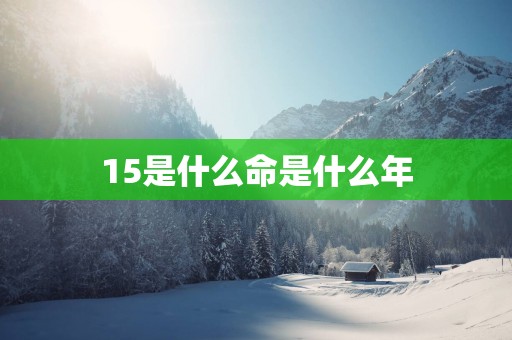 15是什么命是什么年