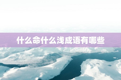 什么命什么浅成语有哪些