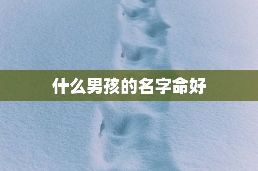 什么男孩的名字命好