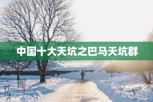 中国十大天坑之巴马天坑群