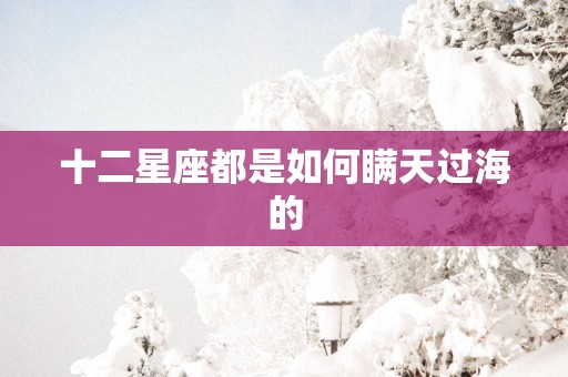 十二星座都是如何瞒天过海的