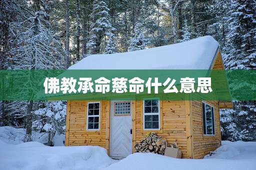 佛教承命慈命什么意思