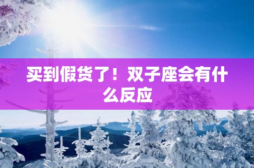 买到假货了！双子座会有什么反应