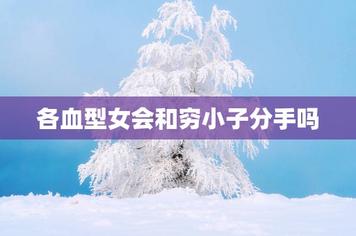 各血型女会和穷小子分手吗