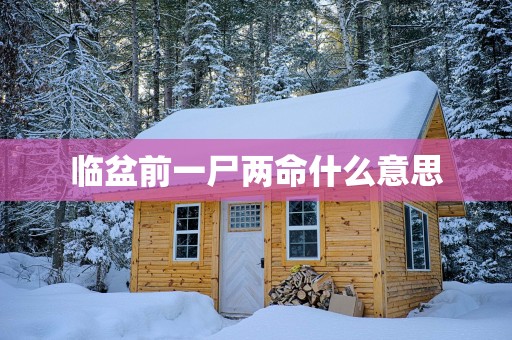 临盆前一尸两命什么意思
