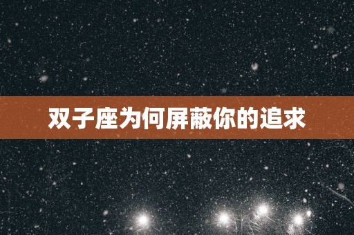 双子座为何屏蔽你的追求