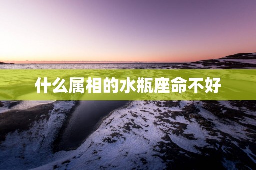 什么属相的水瓶座命不好