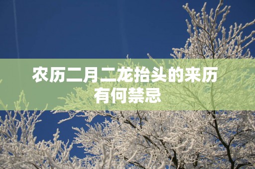 农历二月二龙抬头的来历 有何禁忌