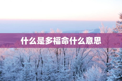 什么是多福命什么意思