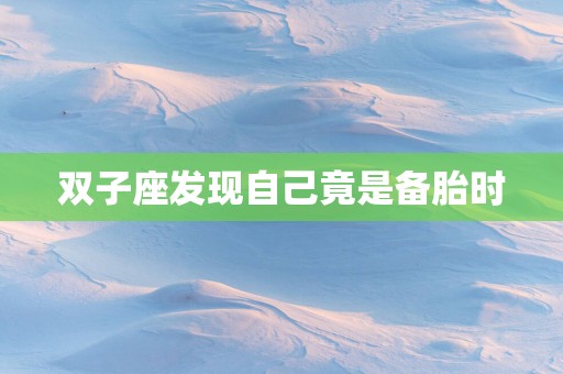 双子座发现自己竟是备胎时