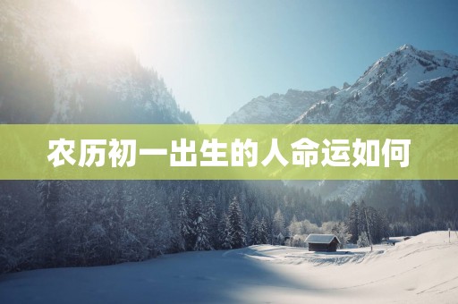 农历初一出生的人命运如何
