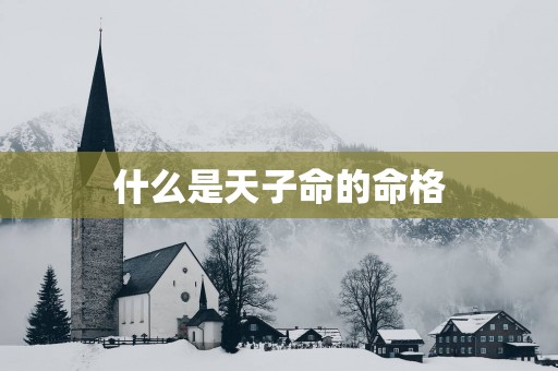 什么是天子命的命格