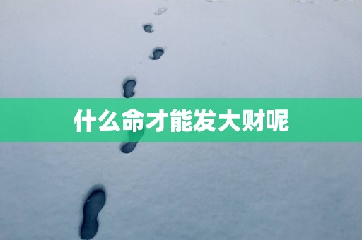 什么命才能发大财呢