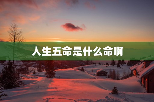 人生五命是什么命啊