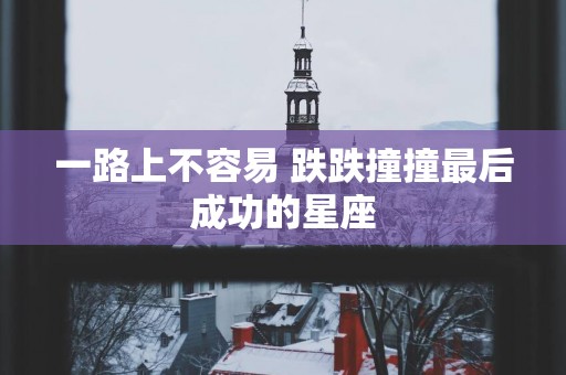 一路上不容易 跌跌撞撞最后成功的星座