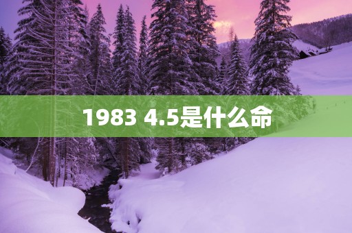 1983 4.5是什么命