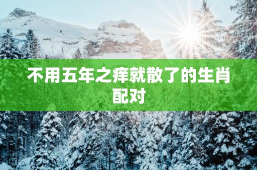 不用五年之痒就散了的生肖配对
