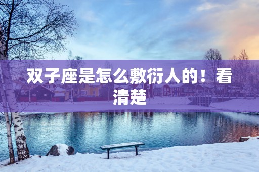 双子座是怎么敷衍人的！看清楚