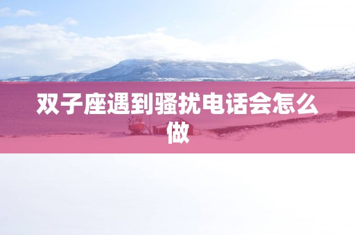 双子座遇到骚扰电话会怎么做