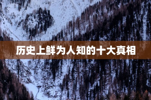 历史上鲜为人知的十大真相