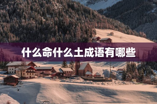 什么命什么土成语有哪些