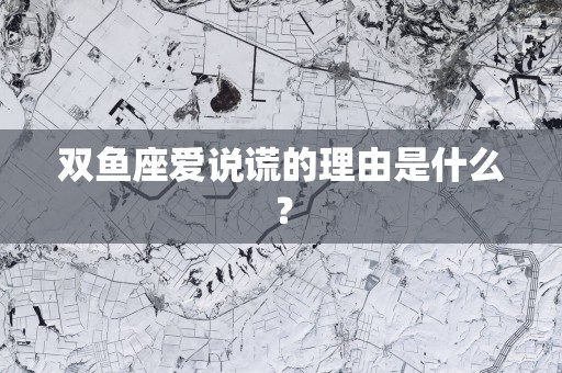 双鱼座爱说谎的理由是什么？