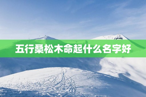 五行桑松木命起什么名字好