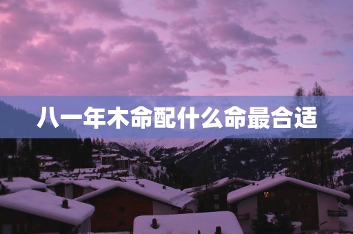 八一年木命配什么命最合适