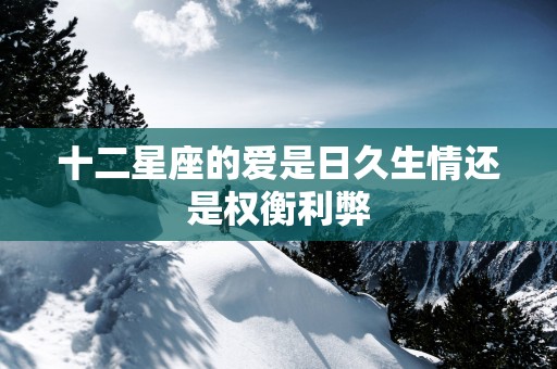 十二星座的爱是日久生情还是权衡利弊