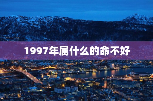 1997年属什么的命不好