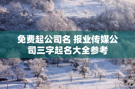 免费起公司名 报业传媒公司三字起名大全参考